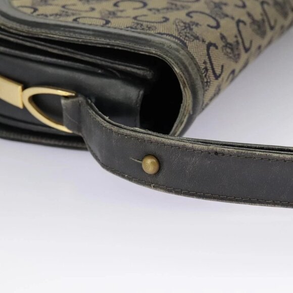 CELINE C Sulky Shoulder Bag Canvas Navy Beige - Picture 7 of 16